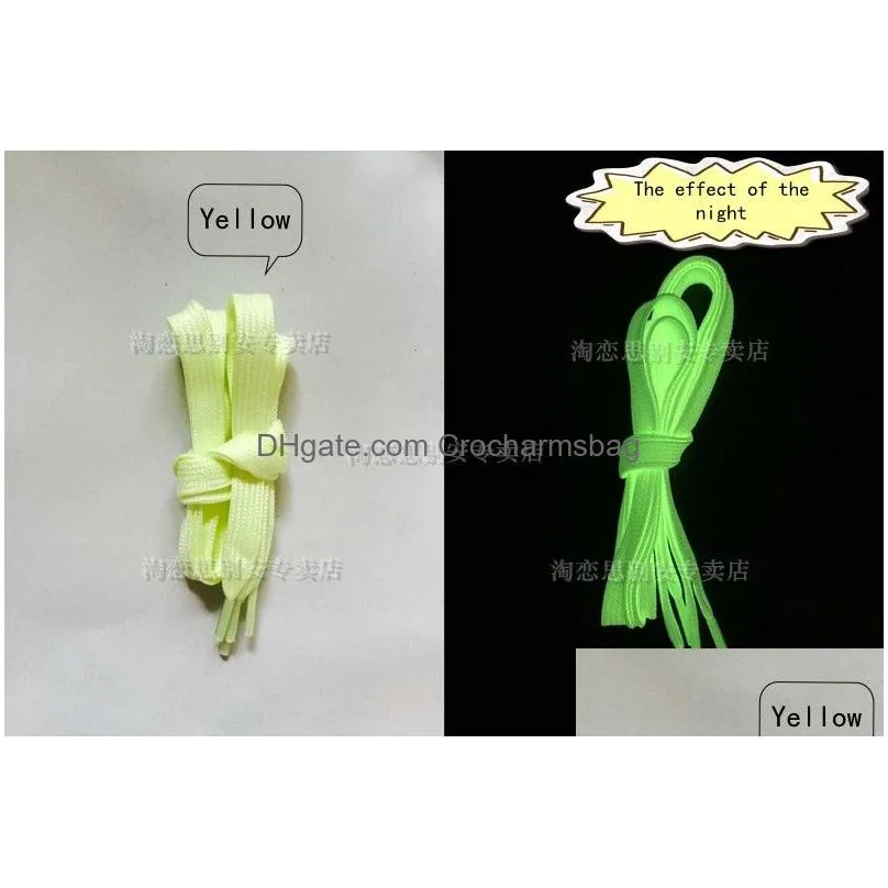 100Pcs Brand New Luminous Glow In The Dark Shoelace Flat Athletic Sport Boots Shoe Laces Strings 50Pairs 6166479