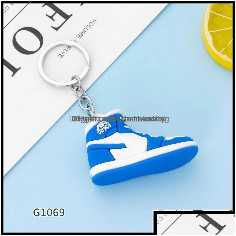 Keychains Fashion Accessories New Style Stereo Sneakers Button Pendant 3D Mini Basketball Shoes Model Soft Pla