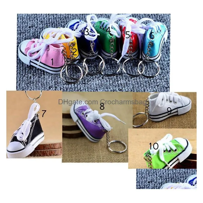 30pcs 3D Novelty Canvas Sneaker Tennis Shoe Keychain Key Chain Party Jewelry Keyring for Men And Women