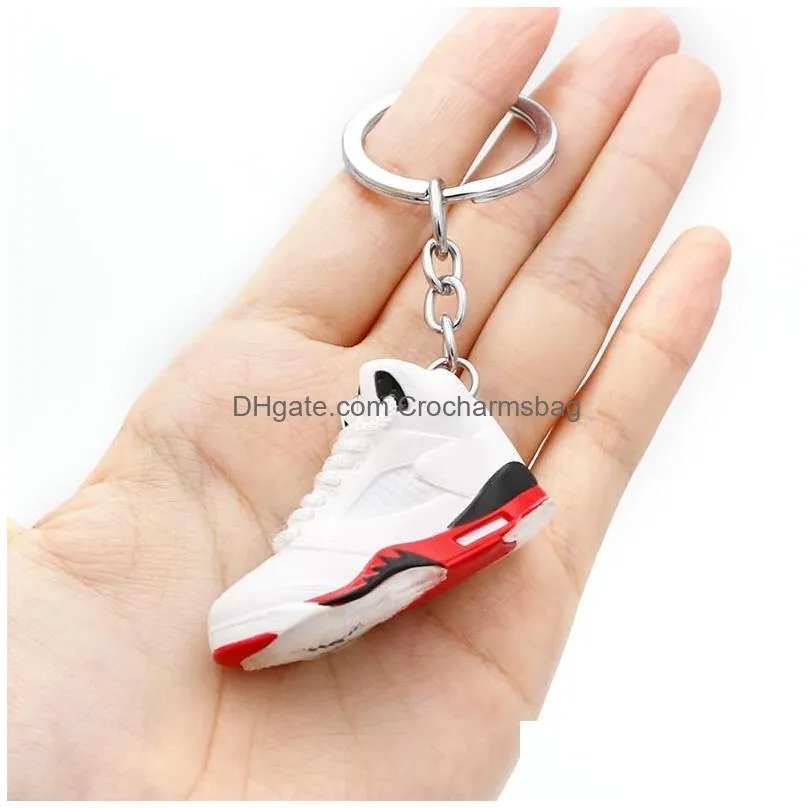 Fashion Creative Mini 3D Basketball Shoes Keychains Stereoscopic Model Sneakers Enthusiast Souvenirs Keyring Car Backpack Pendants