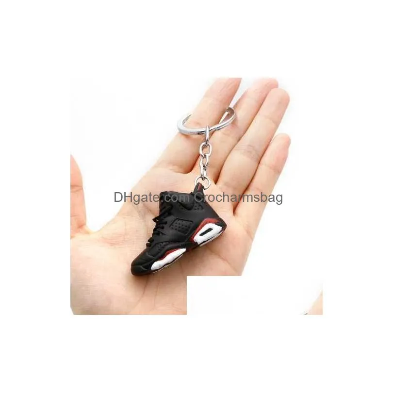 Keychains Sneakers Keychain Trend Couple Bag Ornament 3D Stereo Mini Basketball Shoes Pendant Car Keyring Y2212