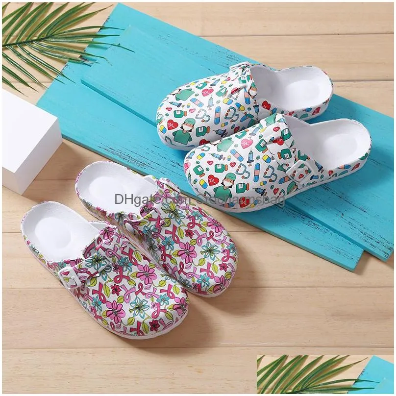 Shoes Surgical Room Slippers Pet Hospital Doctor Nurse Work Slippers Unisex Strap Flat Soft Eva Shoes Nursing Clogs Spa Shoes