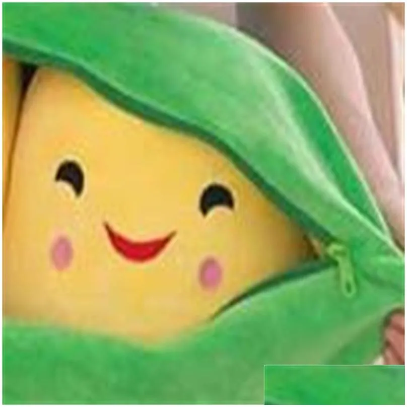 25cm kids baby plush toy cute pea stuffed plant doll girlfriend kawaii for children gift high quality pea-shaped pillow toy 1543 y2