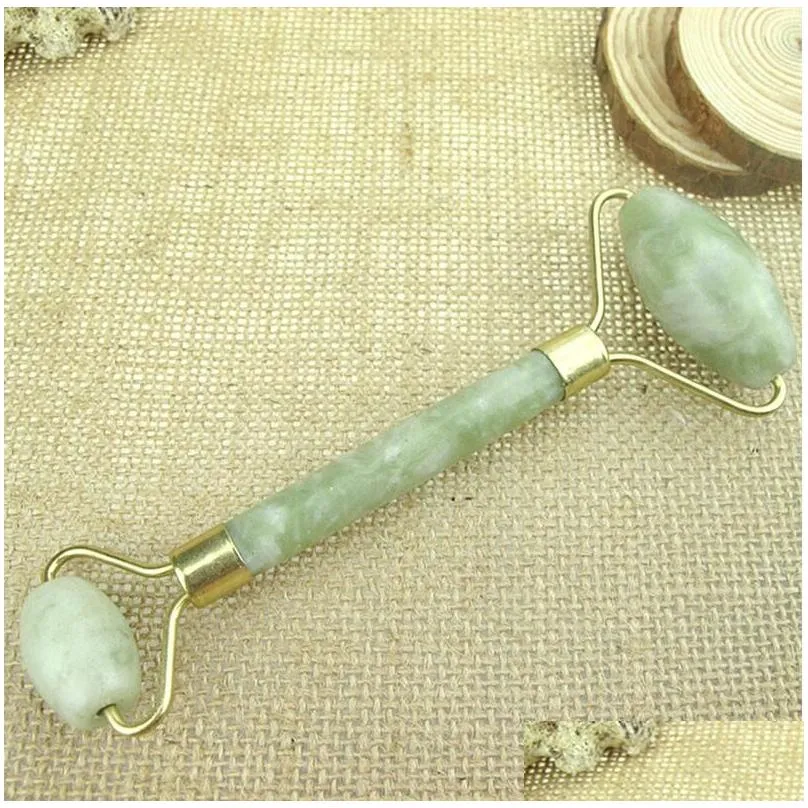  est portable pratical jade facial massage roller anti wrinkle healthy face body head foot nature beauty tools