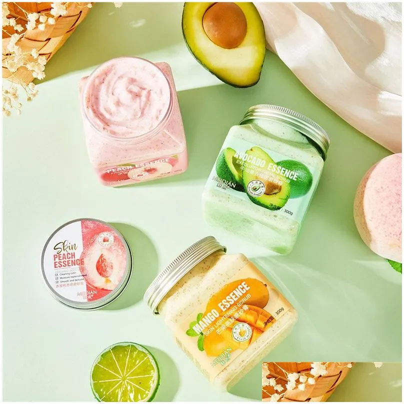 300g fruity mango peach avocado bath salt back foot hand body scrub fragrance salts exfoliating remove the keratinization