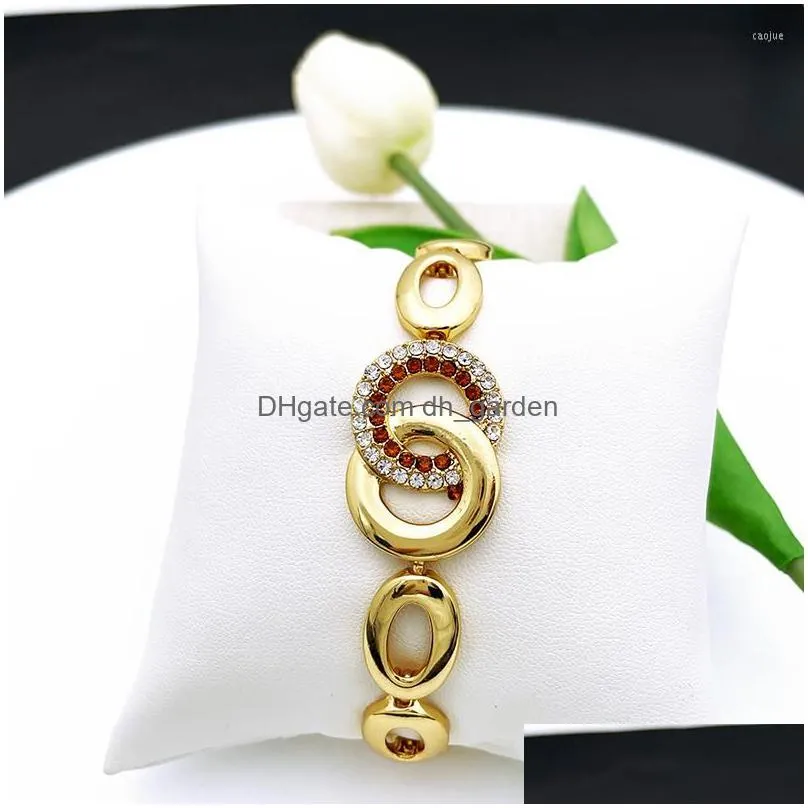 necklace earrings set gold plated jewelry women large size pendant big bracelet nigerian bridal