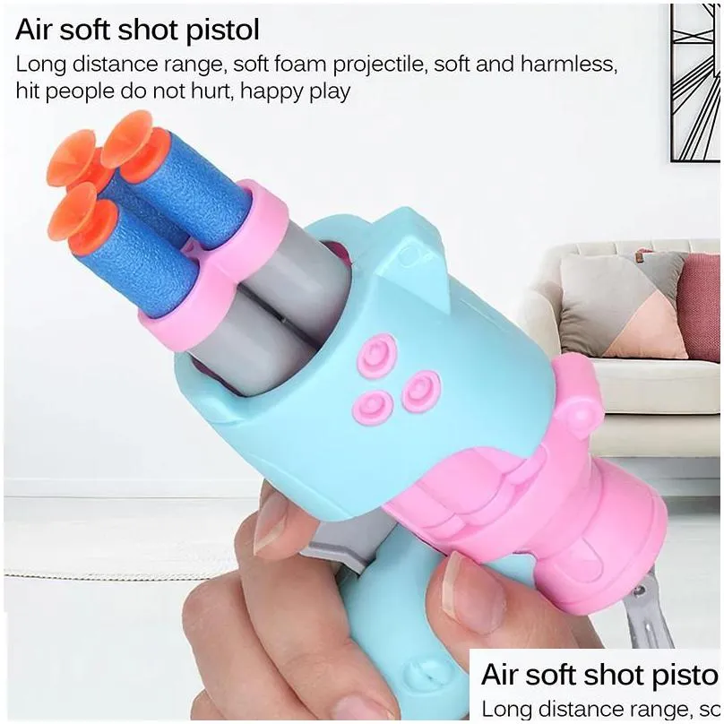 1pc children soft bullet pistol toy kids outdoor fun shooting plastic gun boy gift 4 colors random