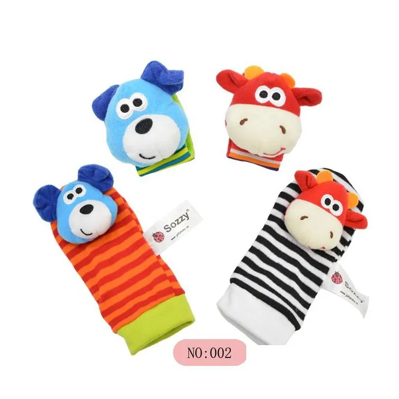 plush toys animals baby sock rattle socks sozzy wrist rattles & foot finder babys toys lamaze 4pcs/set