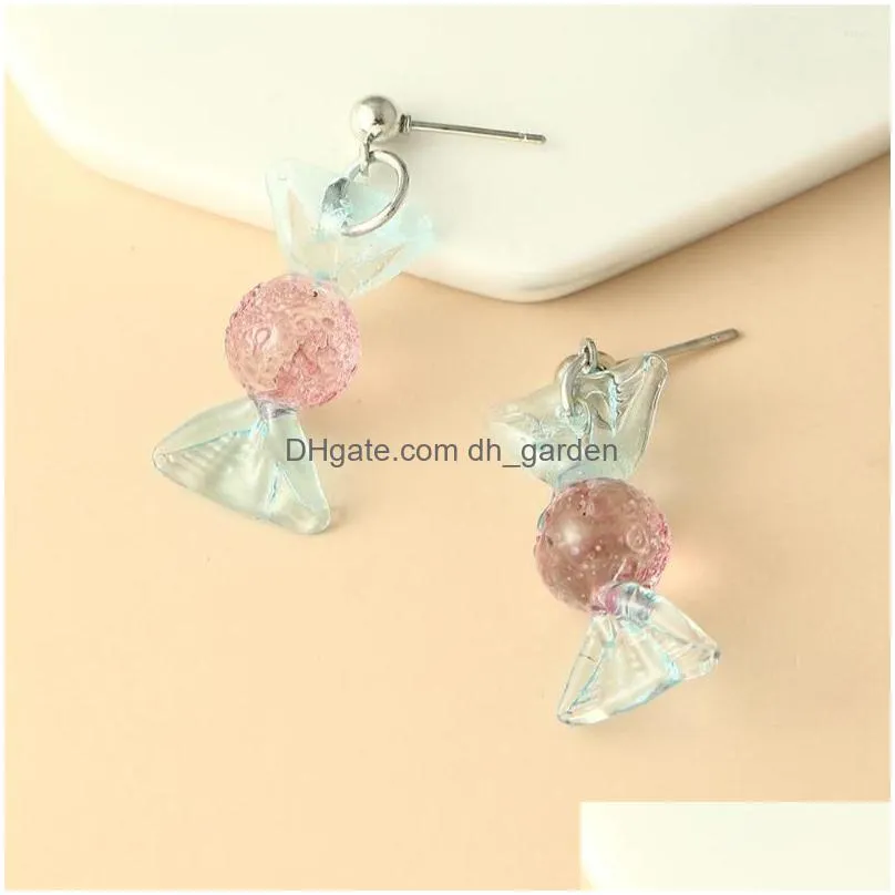 stud earrings creative candy shape cute resin dangle for women girl diy funny fashion simple summer earring jewelry gifts