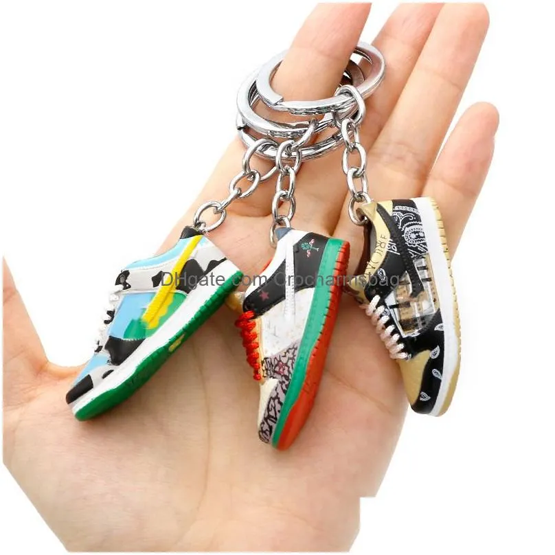 47 Option Designer Sneaker Keychains Trendy PVC Sport Shoes Key Chain Cute Mini Shoes Keychain Bag Pendant Popular Accessories