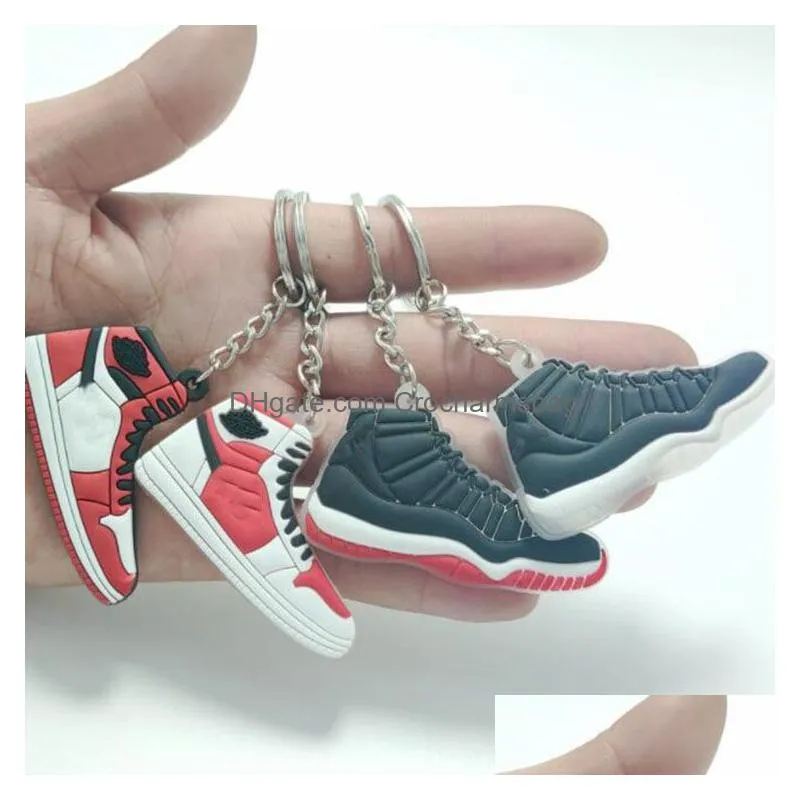 wholesale pvc sneaker keychain Woman Men Kids Key Ring Gift Designer Shoes Keychains Handbag Key Chain Basketball Shoe KeyHolder