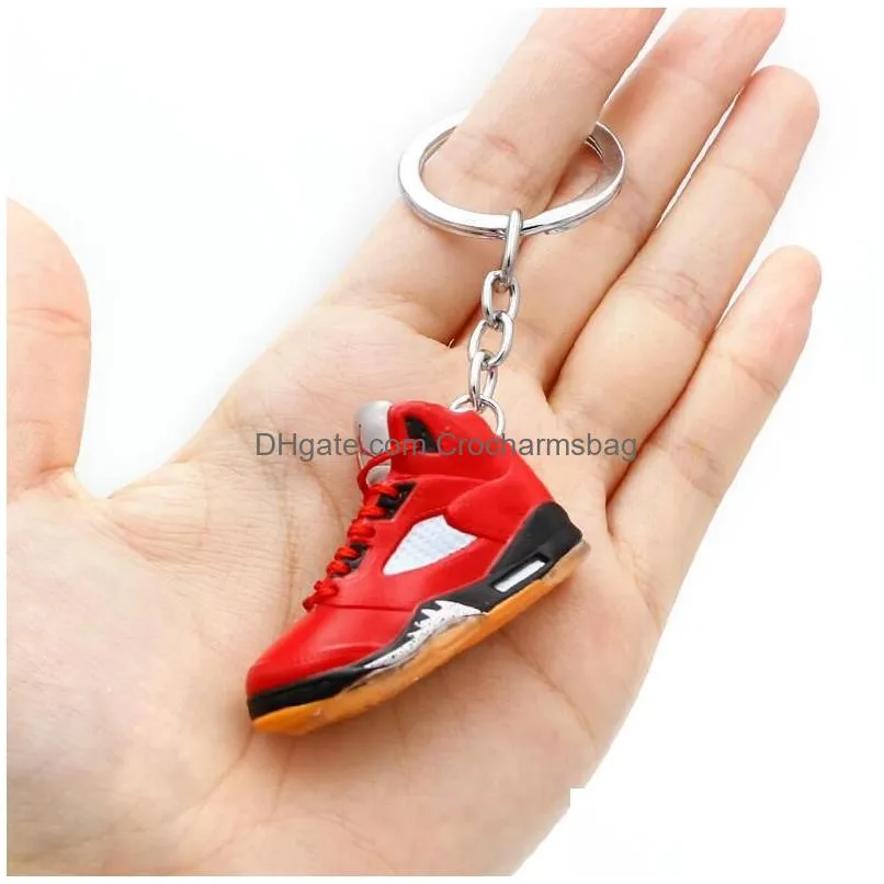 18 Styles Designer 3D Sneaker Shoes Keychains Men Women Hip Hop Car Bags Charms Sneakers Basketball Shoe Keychain