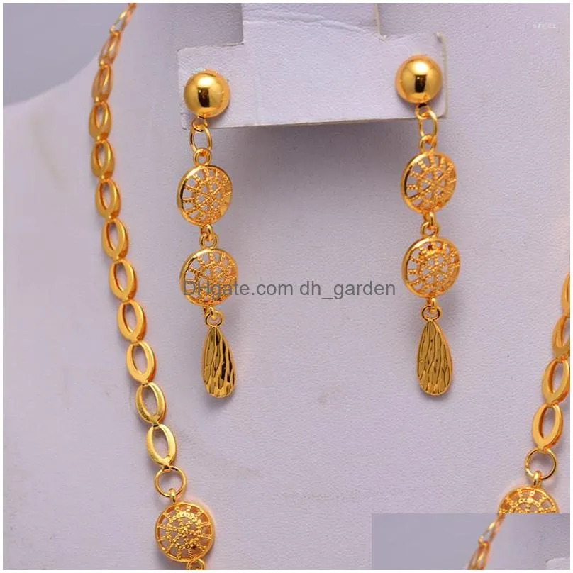 necklace earrings set bridal african for women girl gold bridesmaid dubai wedding bride