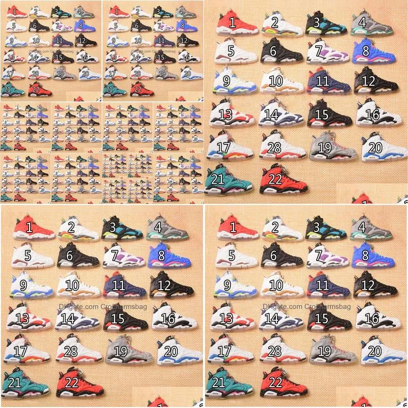 22 Styles Basketball Shoes Key Chain Rings Charm Sneakers Keyrings Keychains Hanging Accessories Novelty Fashion Sneakers C90L