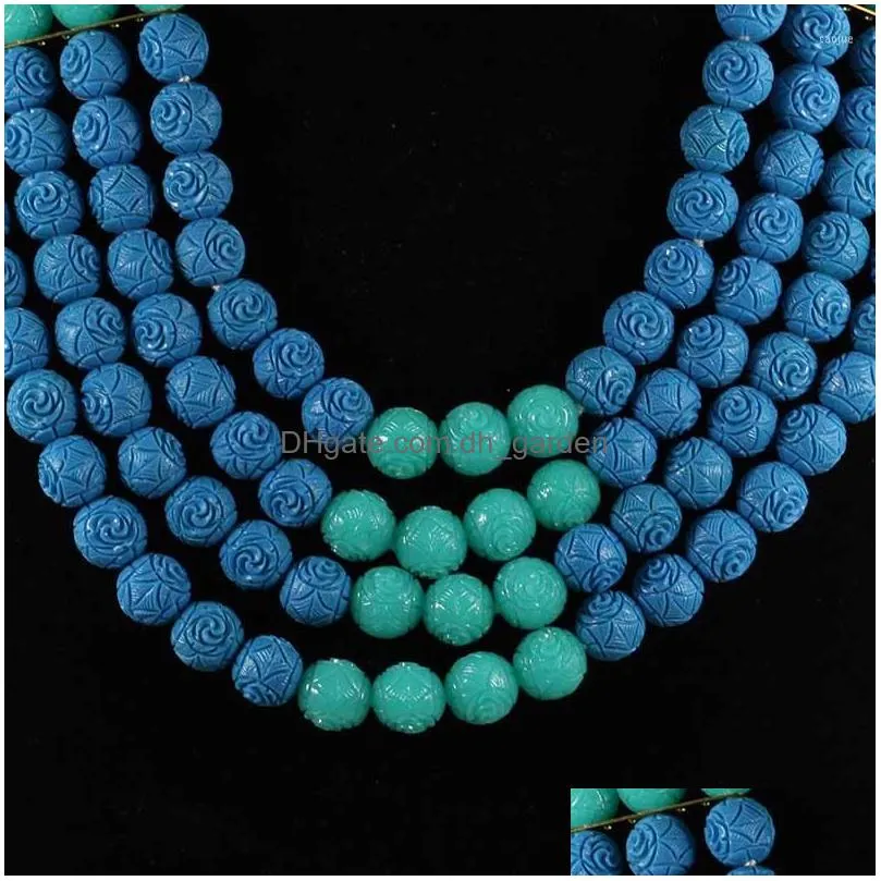 necklace earrings set fashion mix teal blue and aqua african beads jewelry artificial coral costume for women party gift cnr007