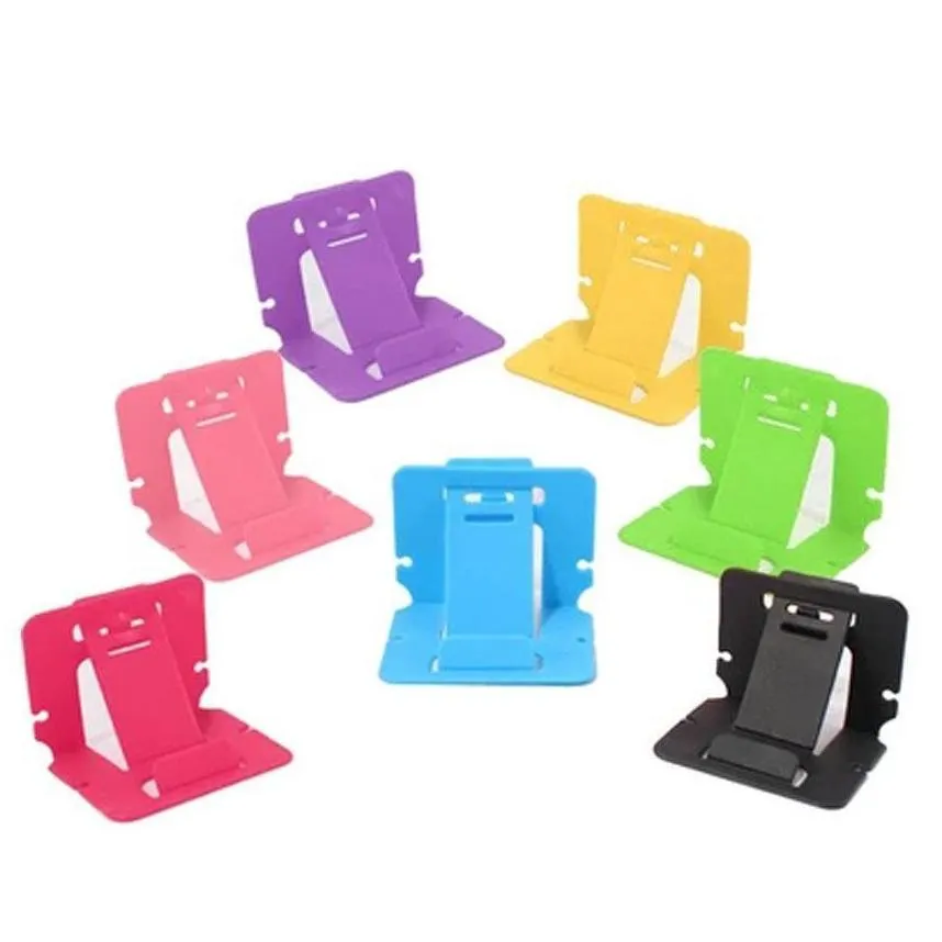500pcs/lot hi-quality plastic portable foldable card phone mounts cell phone tablet stand holder for fhone table pc / bobbin winder