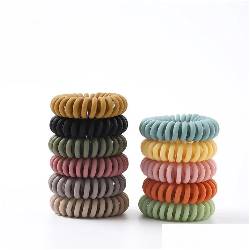 spiral shape hair ties grinded elastic hairbands girls accessories rubber band headwear gum telephone wire hairrope 388 h1