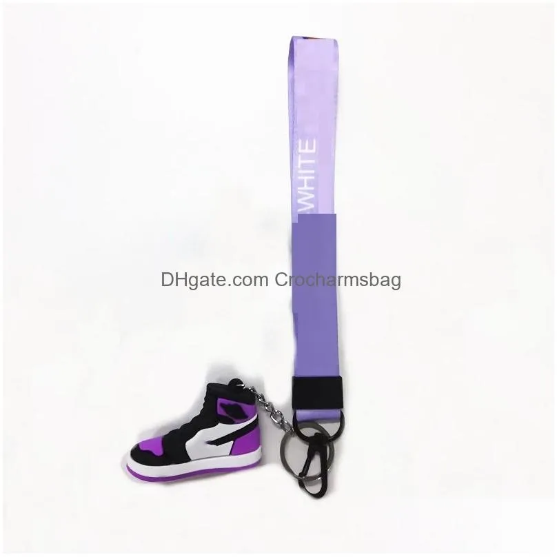 2pcs/sets Designer Silicone 3D Sneaker White Keychain Men Women High Quality Key Ring Fashion Shoes Keychains Bag Car Chain Basketball Keychain 8