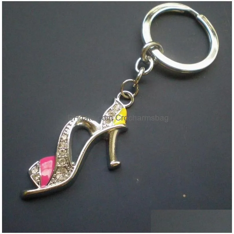 hot-sell key ring fashion keyring Zinc alloy keychain with shoe charms, 50pcs/lot, free express delivery (CK0051)