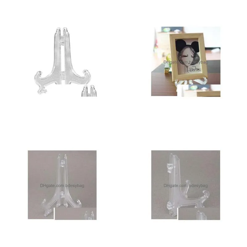 clear transparent photo frame support 3 5 7 9inches display easel stand bowl picture frame photo pedestal holder p0.2