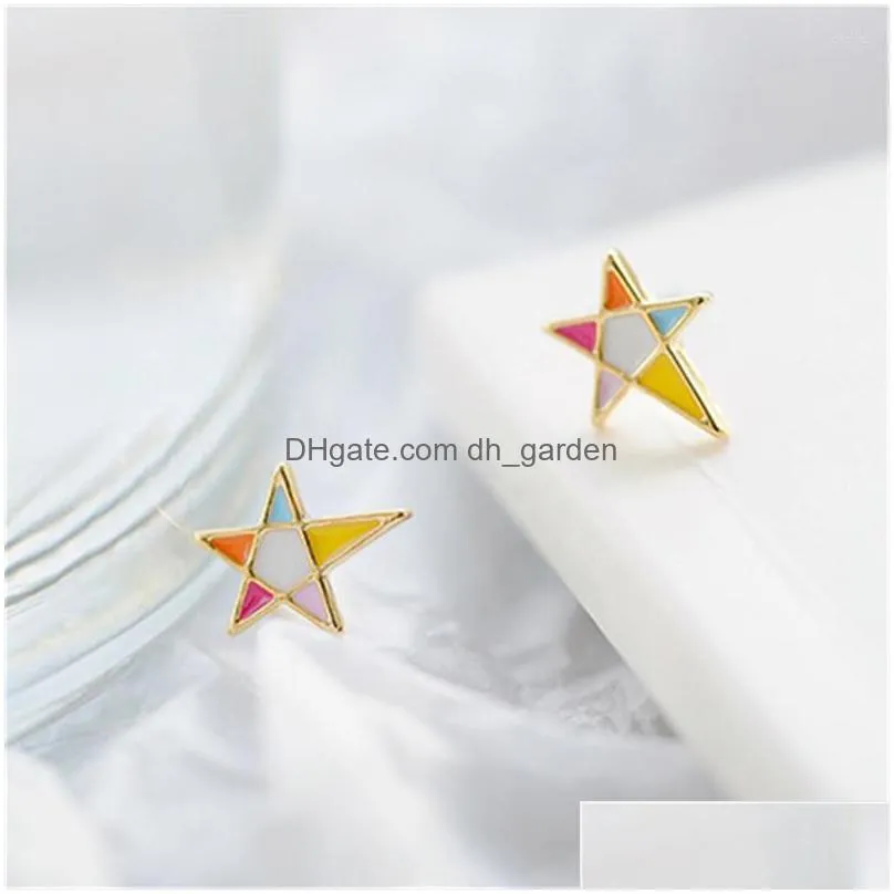 stud earrings trendy cute cartoon oil drip star fashion jewelry accessories sweet girl wedding party gifts