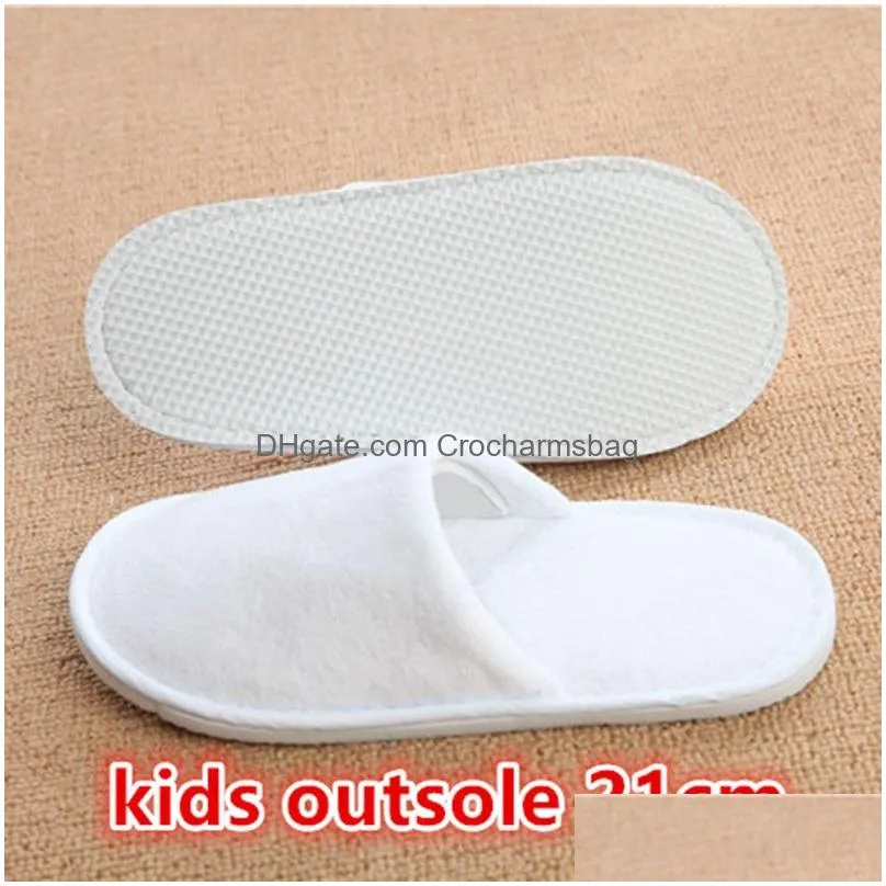 5 Pair Kids And Adult Hotel Travel Spa Disposable Slippers Home Guest Slippers White Shoes Children Disposable Slippers 201103