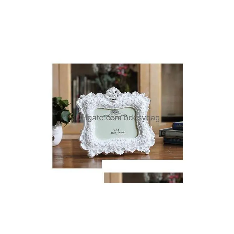 new european home furnishing white photo frame 6 inch 7 inch wedding gifts creative photo rose picture frame
