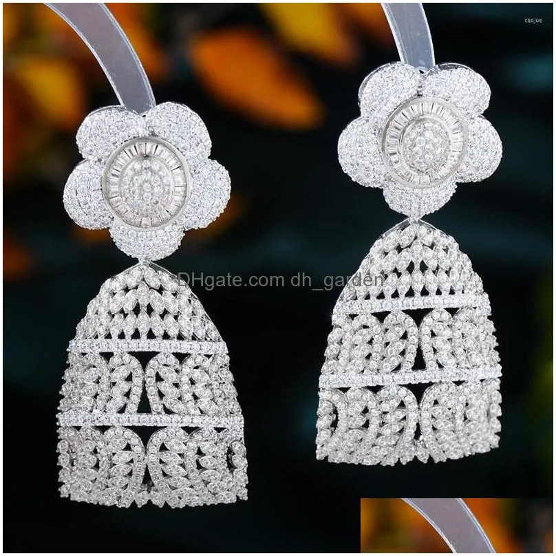 stud earrings siscathy jewelry fashion drop for women trend luxury cubic zirconia flower hanging earring wedding party