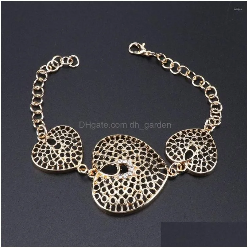 necklace earrings set wholesale luxury nigerian women wedding heart-shaped hollow bridal dubai gold african jewelry