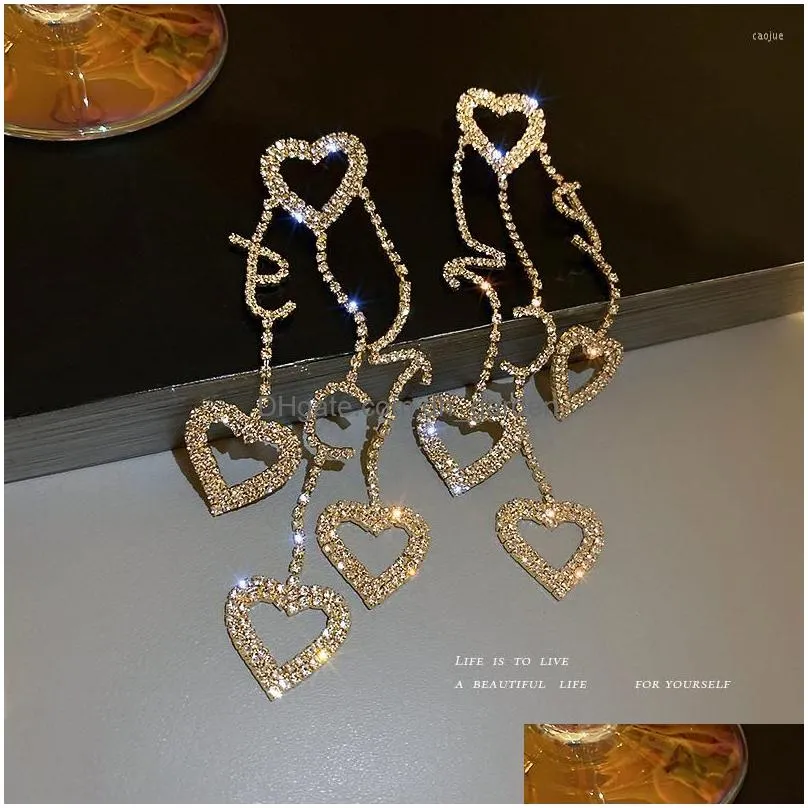 stud love earrings long pendant korea fashion trendy personality exquisite design for women jewelry wholesalestud