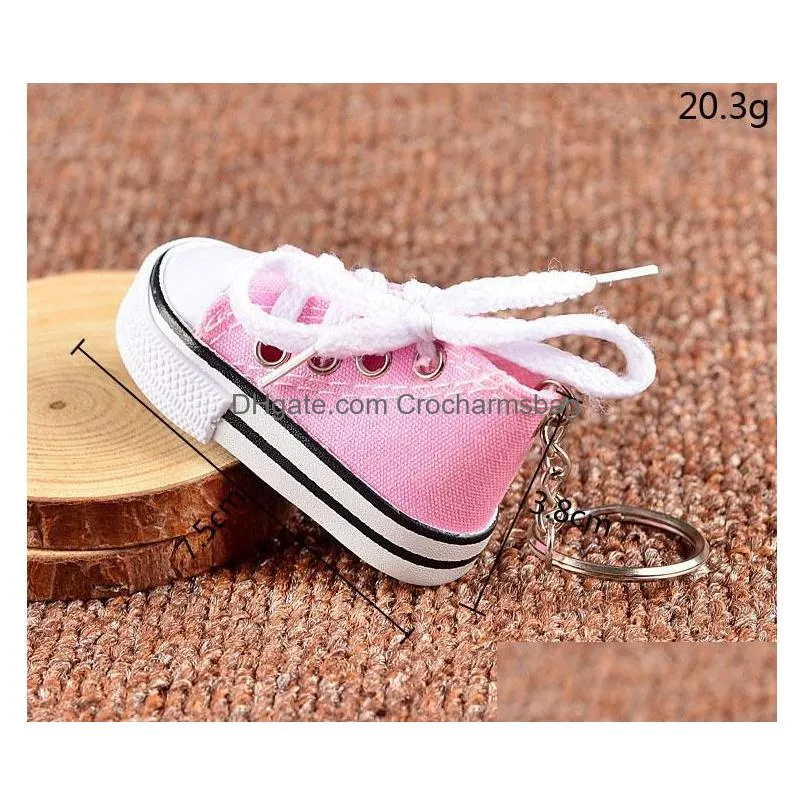 3D Novelty Canvas Sneaker Tennis Shoe Keychain Key Chain Party Jewelry key chains