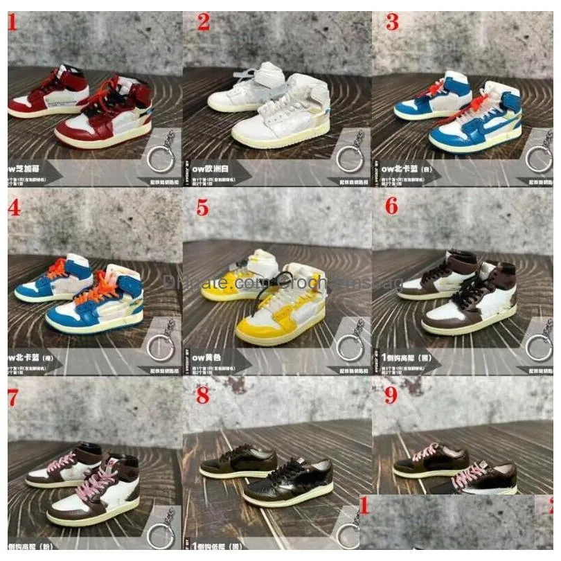 New Mini 3D Stereo Sneaker Keychain Woman Men Kids Key Ring Gift Luxury Shoes Keychains Car Handbag Key Chain Basketball Shoes Key