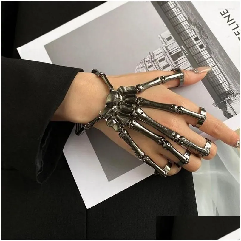 Metal skeleton shop hand bracelet