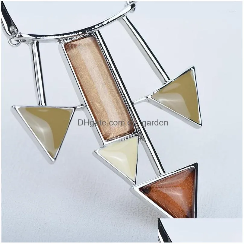 necklace earrings set iceyy fashion brand sliver plated geometric resin choker jewelry for women engagement gift