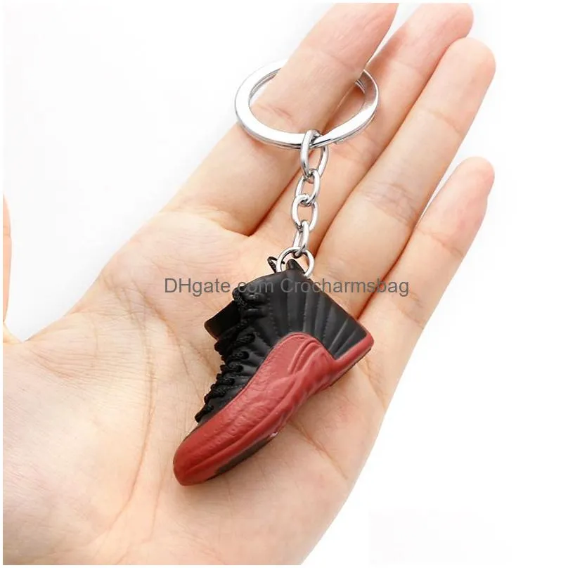 Fashion Creative Mini 3D Basketball Shoes Keychains Stereoscopic Model Sneakers Enthusiast Souvenirs Keyring Car Backpack Pendants