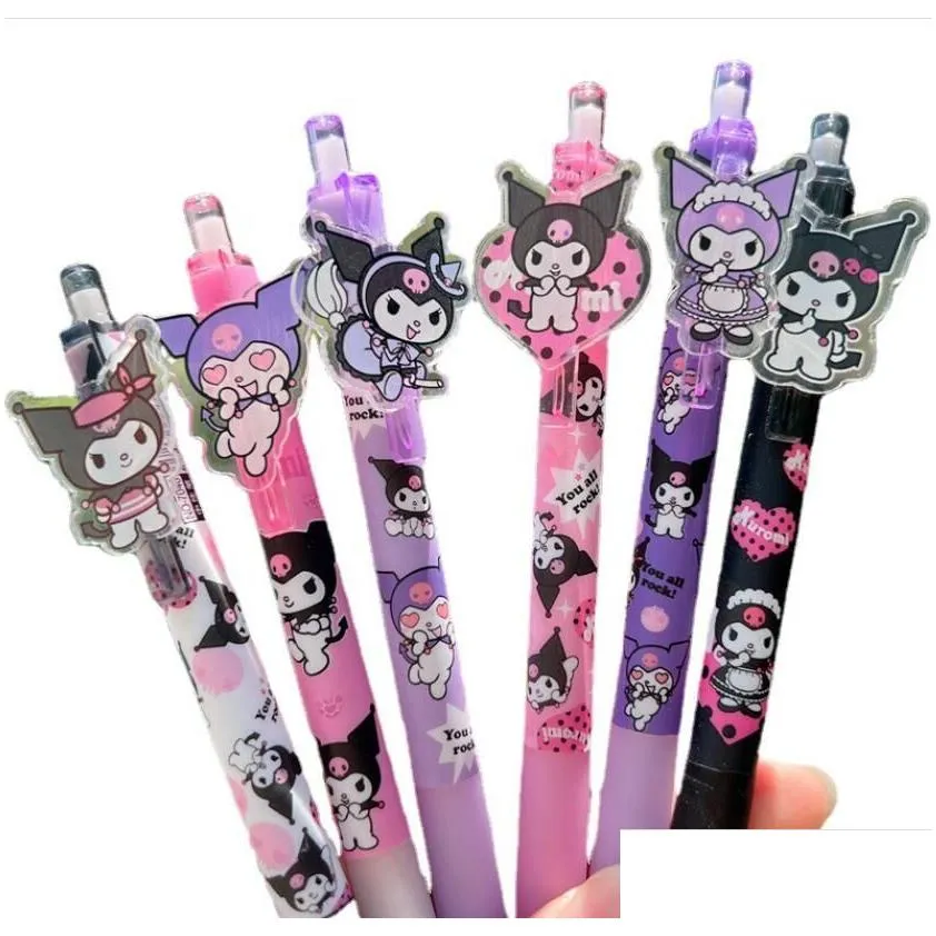 wholesale 48 pcs/set Kawaii cartoon Print Student Black 0.38MM Pen Smooth Writing Supplies school office gift Ballpoint Pen