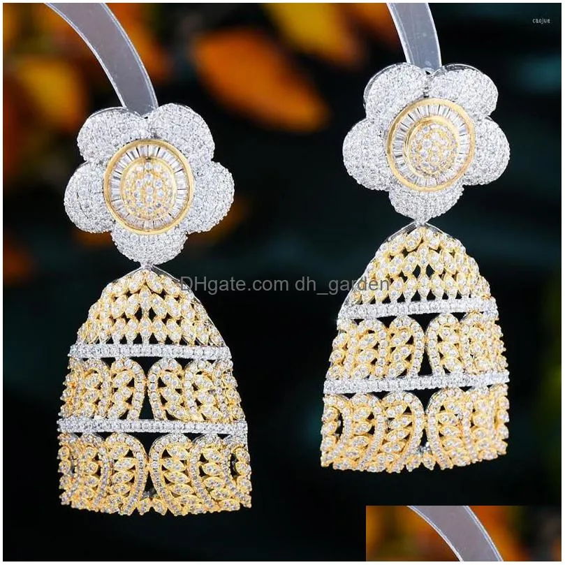 stud earrings siscathy jewelry fashion drop for women trend luxury cubic zirconia flower hanging earring wedding party