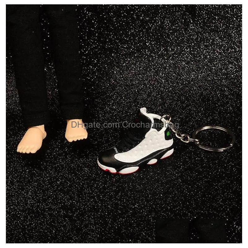 3D Sports Shoes Keychains Cute basketball Key Chain Car keys Bag pendant Gift many color