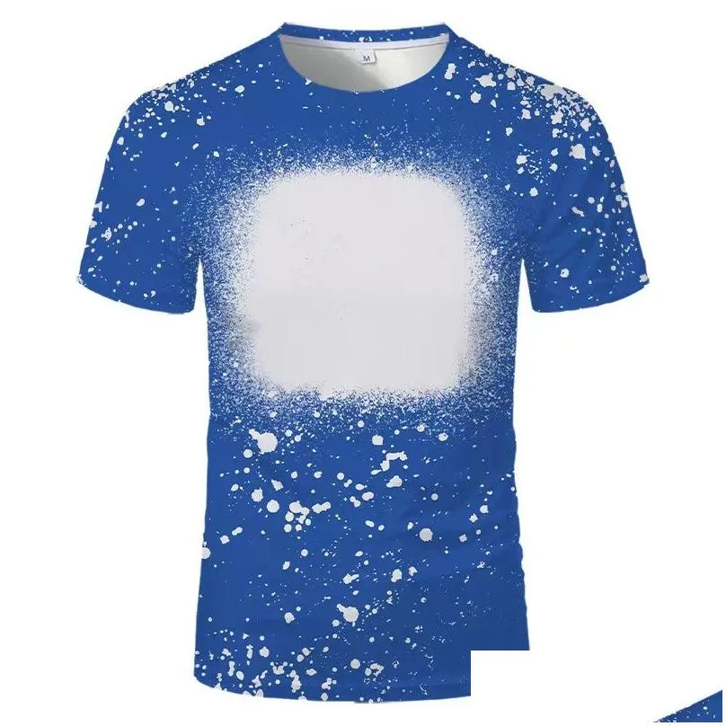 wholesale party supplies sublimation bleached t-shirt heat transfer blank bleach shirt fully polyester tees us sizes for men women 20