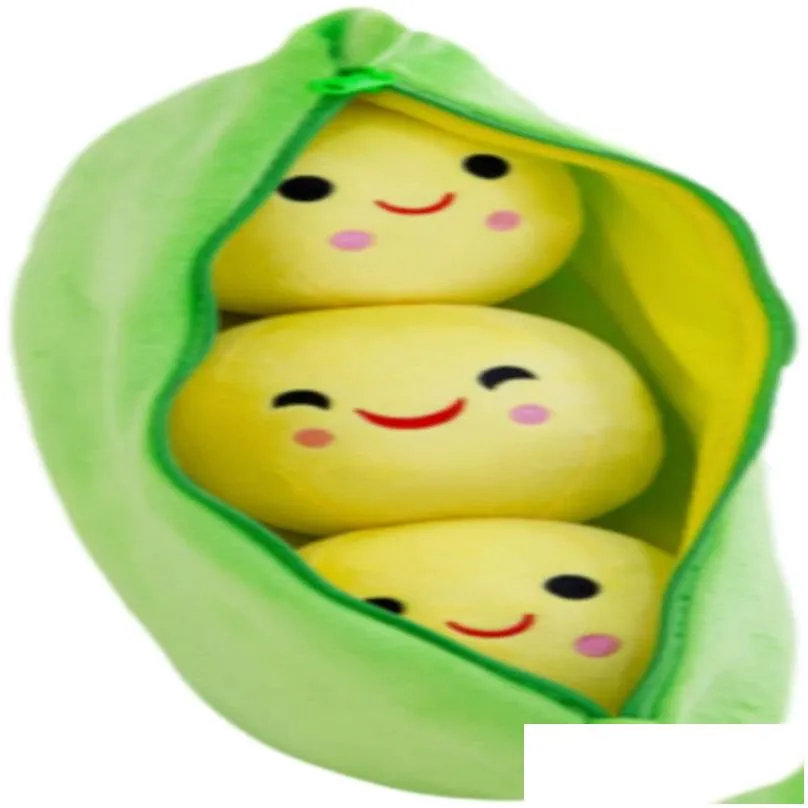 25cm kids baby plush toy cute pea stuffed plant doll girlfriend kawaii for children gift high quality pea-shaped pillow toy 1543 y2