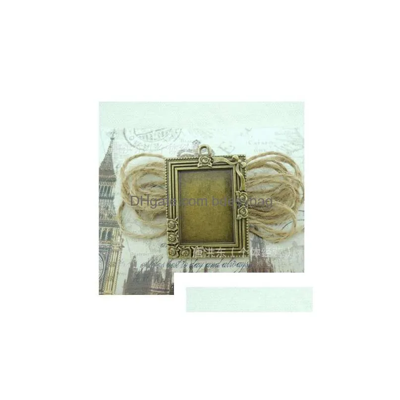 10pcs retro antique bronze mini painting frame creative decorative diy photo frame pendant home decoration parts