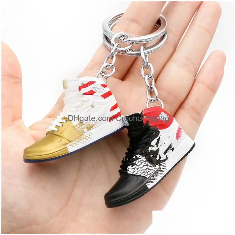 Fashion 100 Styles 3D Basketball Shoes Keychain Stereoscopic Sneakers Key Chain Mini Sport Shoe Keyring Bag Pendant Gift For Men Women Boy