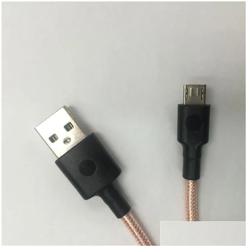 braided cables 1m/3ft 2m/6ft /10ft type c v8 micro usb data sync 2a fast  cable cord weave rope line for universal phone