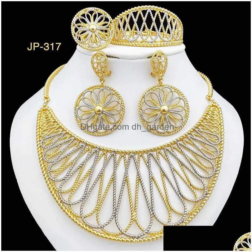 necklace earrings set fine jewelry large size and charm bracelet wedding party banquet gift
