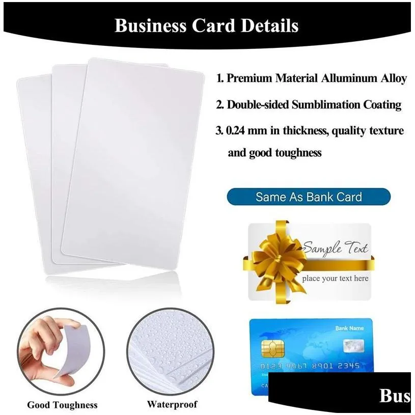 dhs fast printable blank sublimation pvc card plastic white id business card for promotion gift name cards party desk number tag dd