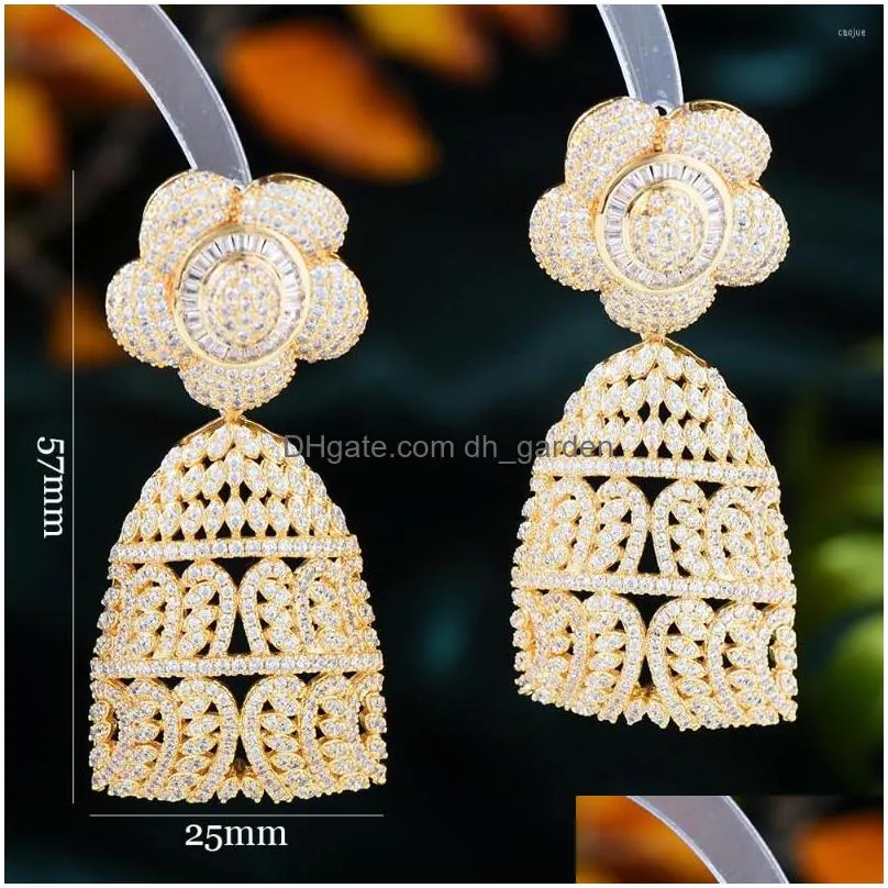 stud earrings siscathy jewelry fashion drop for women trend luxury cubic zirconia flower hanging earring wedding party