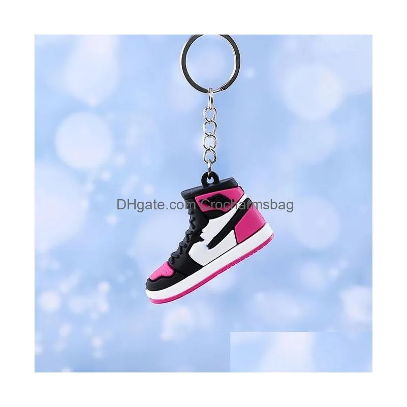 14 Colors Designer Mini 3D Sneaker Keychain Men Women Kids Key Ring Gift Shoes Keychains Handbag Chain Basketball Keychain Silicone