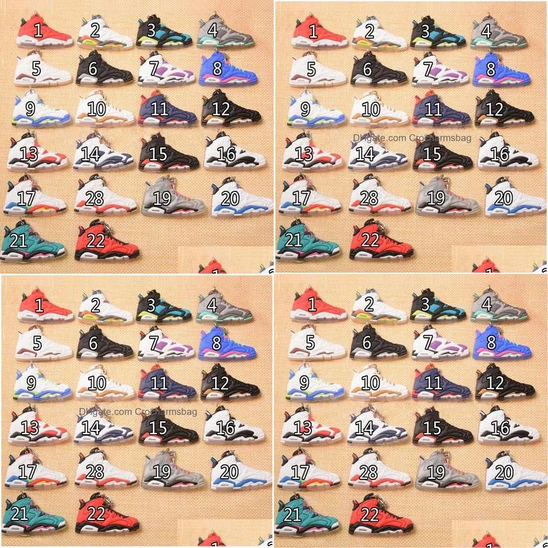 22 Styles Basketball Shoes Key Chain Rings Charm Sneakers Keyrings Keychains Hanging Accessories Novelty Fashion Sneakers C90L