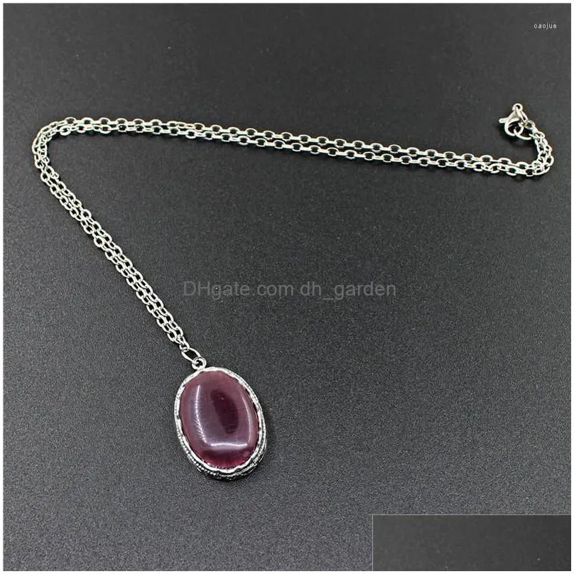 necklace earrings set zinc alloy oval opal jewelry rings for women flower pendant stainless steel chain wedding gift