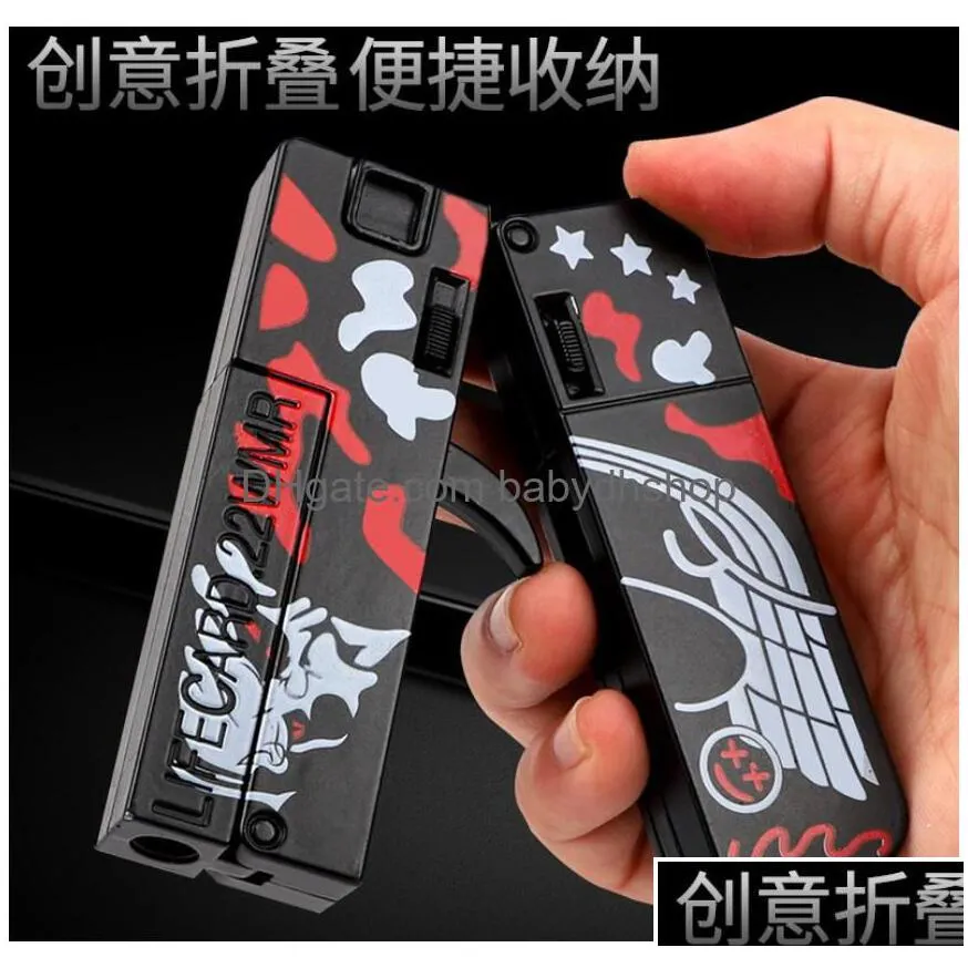 gun toys 1pcs upgraded secondgeneration ic380 lifecard folding toy pistol handgun card with soft s alloy shooting model for adts boys